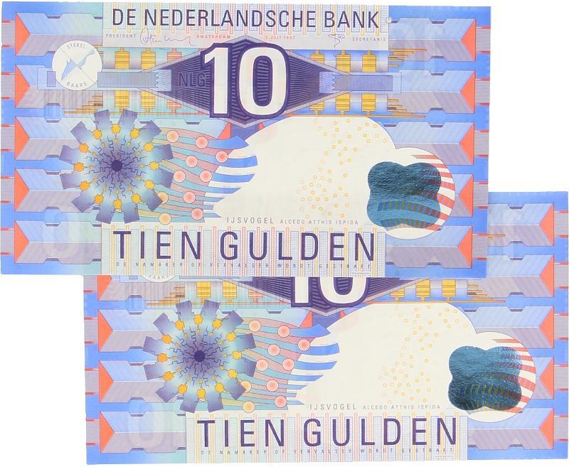 Nederland. 10 gulden. Bankbiljet. Type 1968. IJsvogel. - UNC.