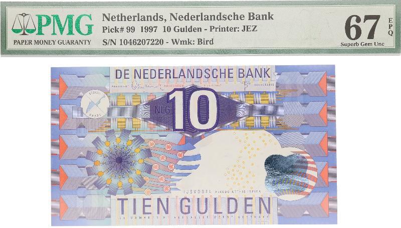 Nederland. 10 gulden. Bankbiljet. Type 1997. IJsvogel. - Superb Gem UNC.