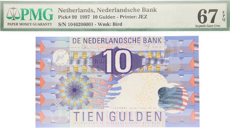 Nederland. 10 gulden. Bankbiljet. Type 1997. IJsvogel. - Superb Gem UNC.