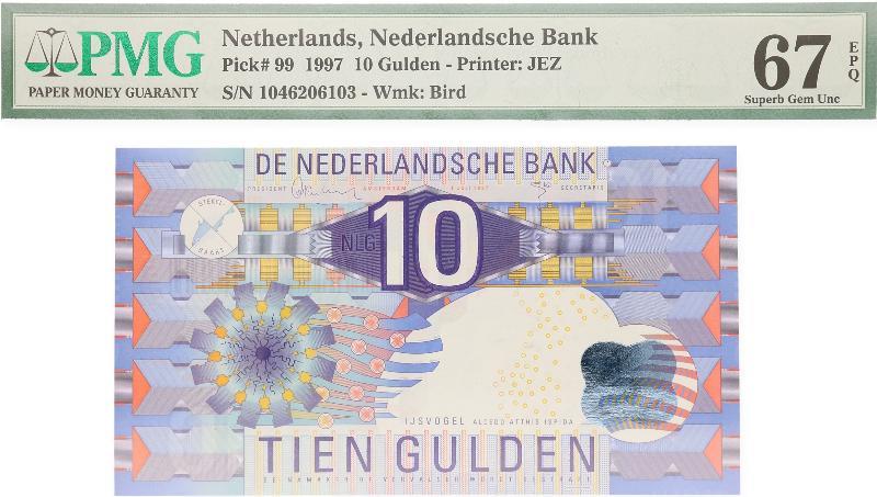 Nederland. 10 gulden. Bankbiljet. Type 1997. IJsvogel. - Superb Gem UNC.