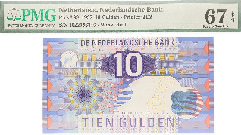 Nederland. 10 gulden. Bankbiljet. Type 1997. IJsvogel. - Superb Gem UNC.