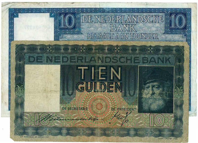 Nederland. 10 gulden. Bankbiljet. Type Diversen. - Fraai / Zeer Fraai.