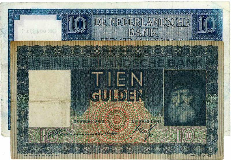 Nederland. 10 gulden. Bankbiljet. Type Diversen. - Fraai / Zeer Fraai.