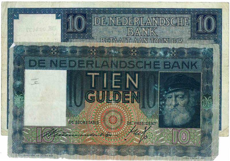 Nederland. 10 gulden. Bankbiljet. Type Diversen. - Fraai / Zeer Fraai.