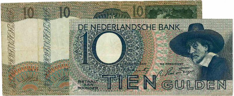Nederland. 10 gulden. Bankbiljet. Type Diversen. - Fraai / Zeer Fraai.