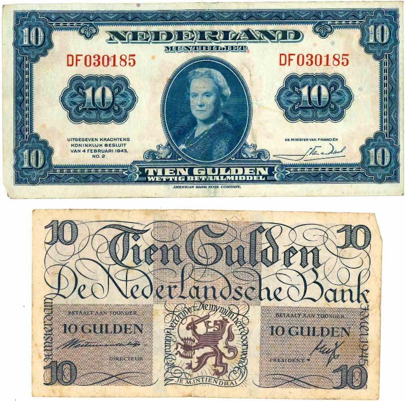 Nederland. 10 gulden. Bankbiljet. Type Diversen. - Fraai / Zeer Fraai.