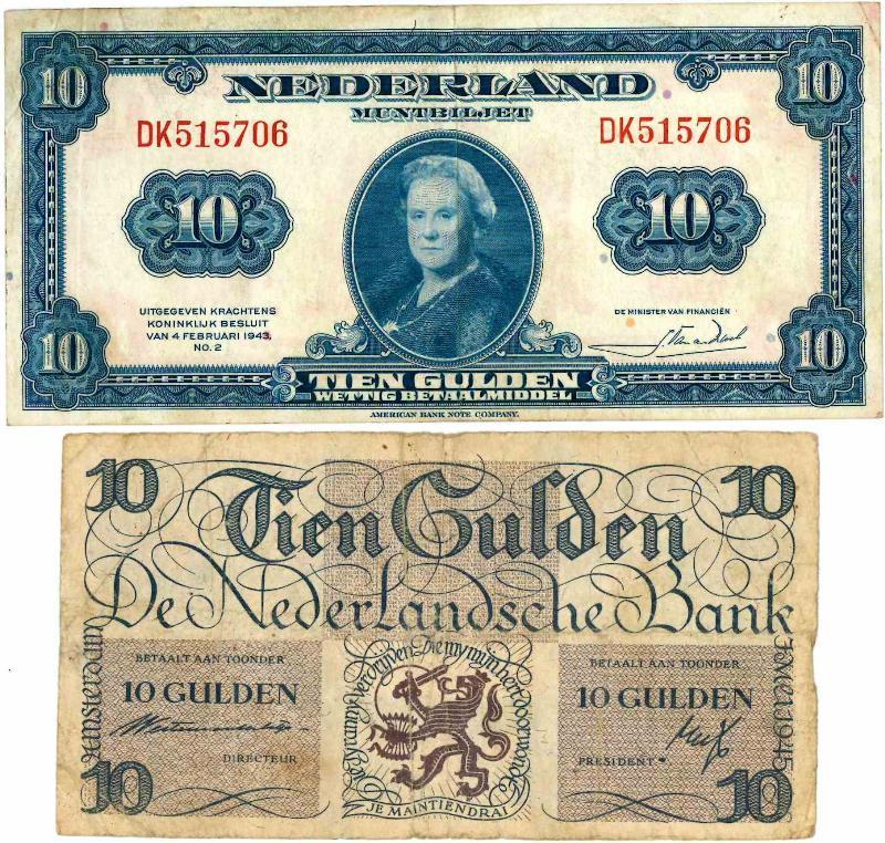 Nederland. 10 gulden. Bankbiljet. Type Diversen. - Fraai / Zeer Fraai.