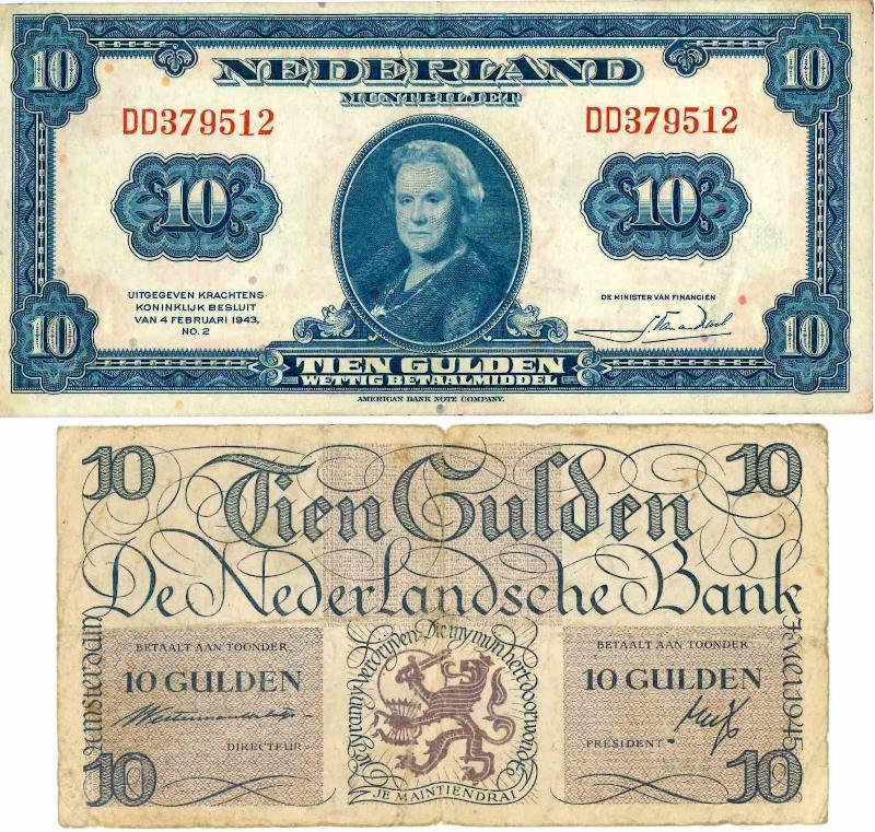 Nederland. 10 gulden. Bankbiljet. Type Diversen. - Fraai / Zeer Fraai.