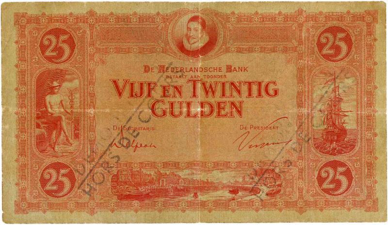 Nederland. 25 gulden. Bankbiljet. Type 1929. Willem van Oranje. - Nagenoeg UNC.