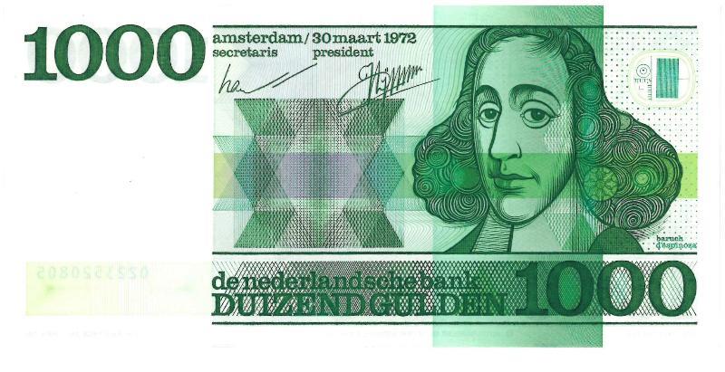 Nederland. 1000 gulden. Bankbiljet. Type 1972. Spinoza. - UNC.