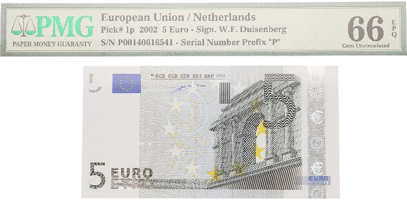 Nederland. 5 euro. Bankbiljet. Type 2002. - Gem UNC.