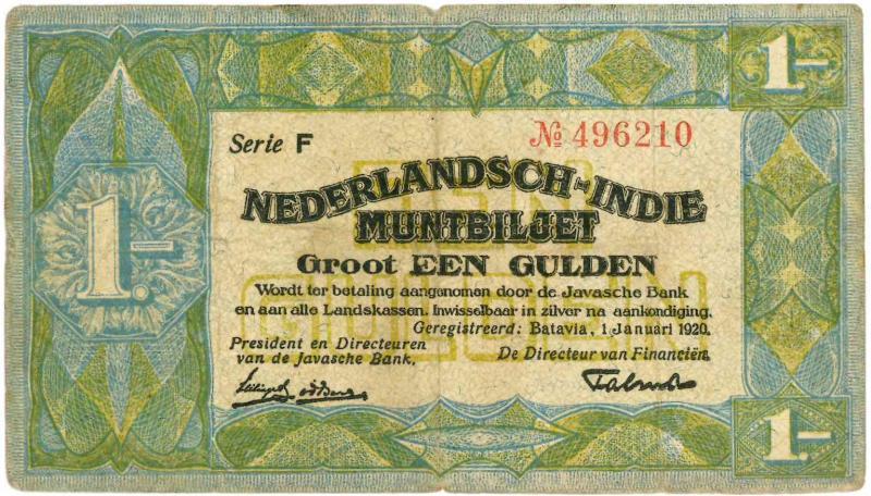 Nederlands-Indië. ½ gulden. Muntbiljet. Type 1920. - Fraai / Zeer Fraai.