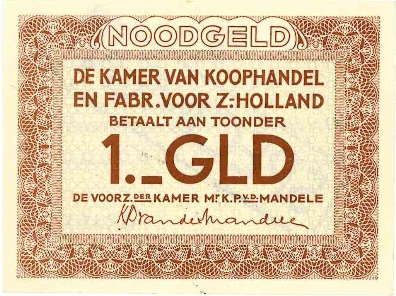 Noodgeld 2de WO. 1 gulden. Rotterdam. Type 1940. - UNC.