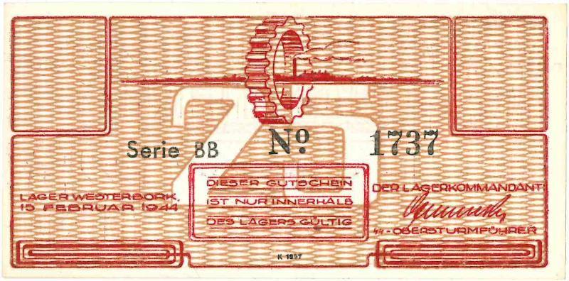 Westerbork. 25 cent. Bankbiljet. Type Diversen. - UNC.