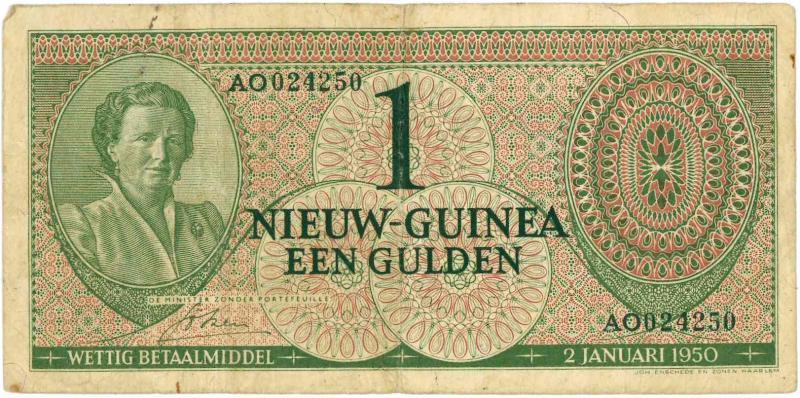 Nieuw-Guinea. 1 gulden. Bankbiljet. Type 1950. - Zeer Fraai.