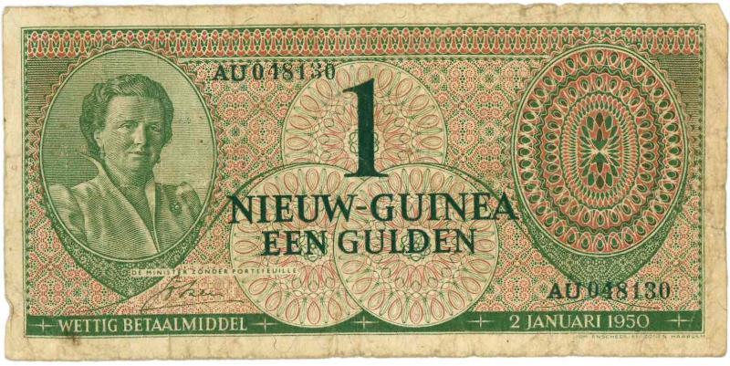 Nieuw-Guinea. 1 gulden. Bankbiljet. Type 1950. - Zeer Fraai.