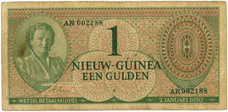 Nieuw-Guinea. 1 gulden. Bankbiljet. Type 1950. - Fraai / Zeer Fraai.