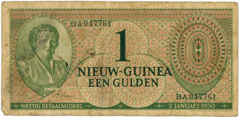 Nieuw-Guinea. 1 gulden. Bankbiljet. Type 1950. - Fraai +.