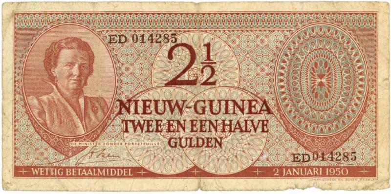 Nieuw-Guinea. 2½ gulden. Bankbiljet. Type 1950. - Fraai.