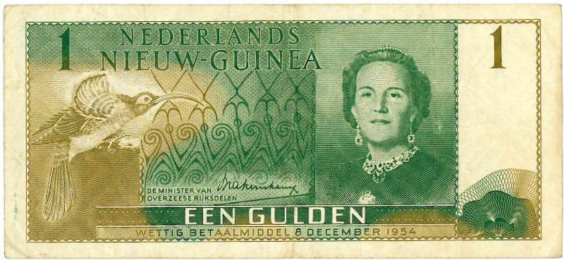 Nieuw-Guinea. 1 gulden. Bankbiljet. Type 1954. - Zeer Fraai / Prachtig.