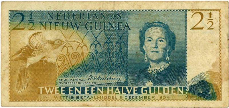 Nieuw-Guinea. 2½ gulden. Bankbiljet. Type 1954. - Zeer Fraai -.