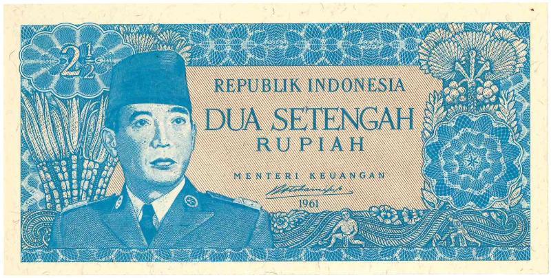 Indonesië. 2½ rupiah. Bankbiljet. Type 1960. - UNC.