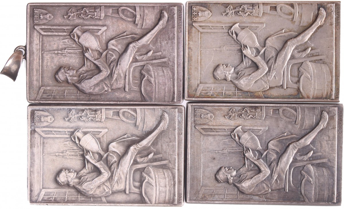 Belgium. Tournai. 1904, 1906 and 1908. Lot (4) Plaques of the city council..