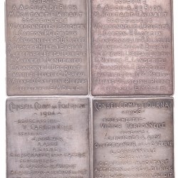 Belgium. Tournai. 1904, 1906 and 1908. Lot (4) Plaques of the city council..