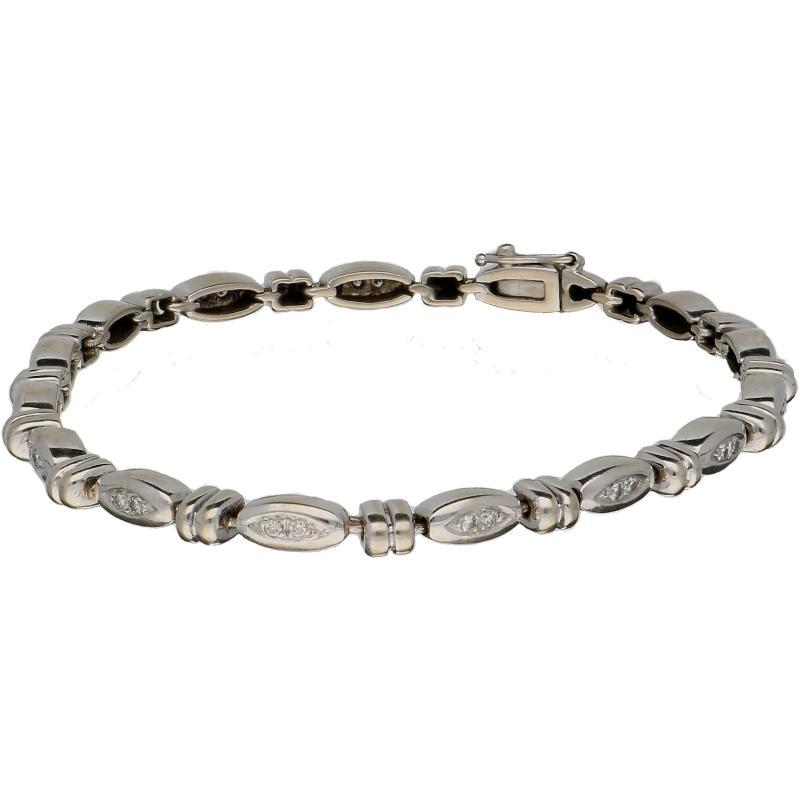 Witgouden armband bezet met 28 briljant geslepen diamanten, 18 karaat.