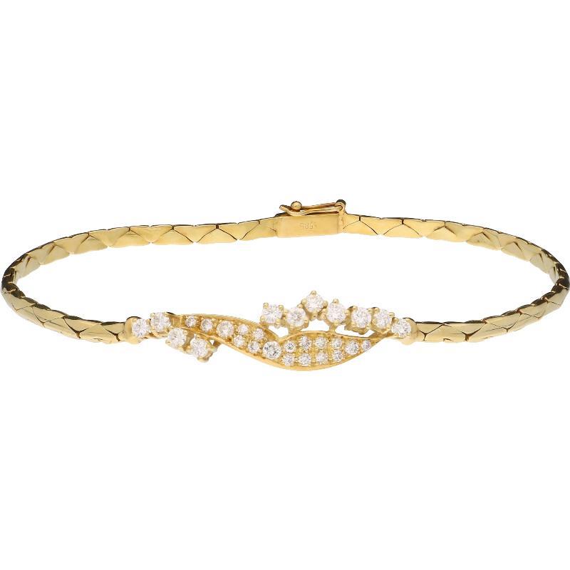 Geelgouden fantasiearmband met diamanten, 14k