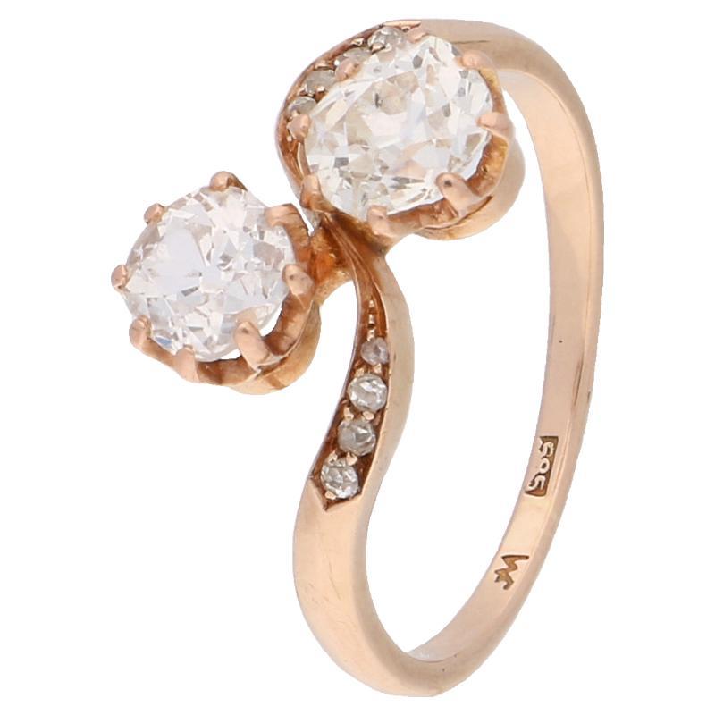 Rosé gouden slagring, 14k