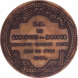 1904. Nederland. Koningin-Moeder bezoekt 's Rijks munt.