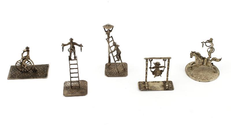 Lot: Zilveren Miniaturen (5x)                                                                                                                                                                                                                                  