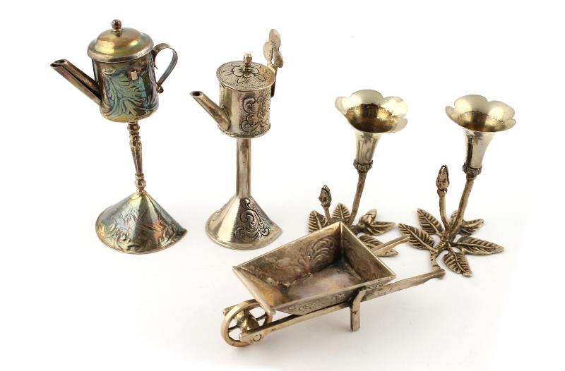 Lot: Zilveren Miniaturen (5x)                                                                                                                                                                                                                                  