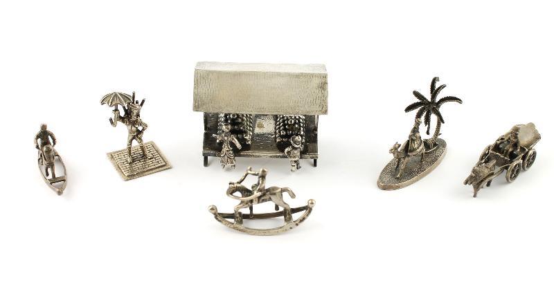 Lot: Zilveren Miniaturen (6x)                                                                                                                                                                                                                                  