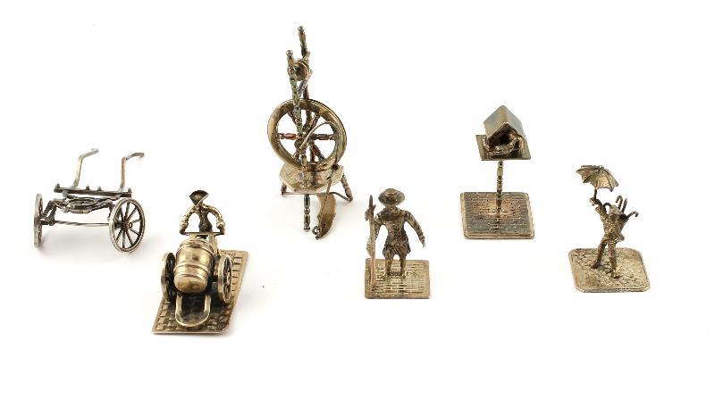 Lot: Zilveren Miniaturen (6x)                                                                                                                                                                                                                                  
