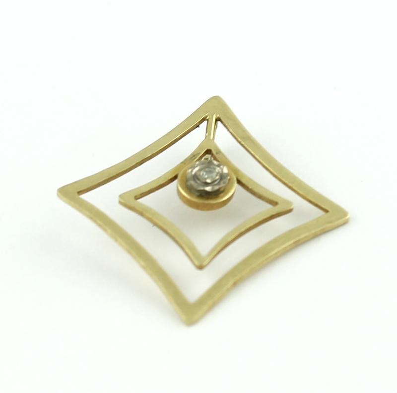 Geelgouden hanger bezet met briljant geslepen diamant, 14 karaat                                                                                                                                                                                               