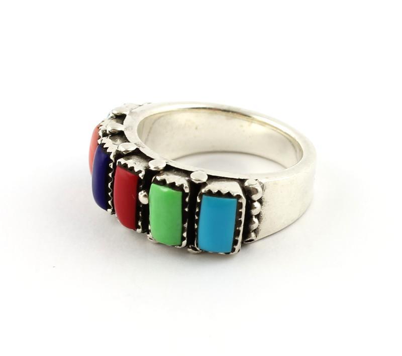 Zilveren Ring Met 6 Sierstenen                                                                                                                                                                                                                                 