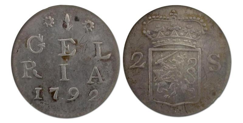 2 stuiver Gelderland 1792. Zeer Fraai / Prachtig.                                                                                                                                                                                                              