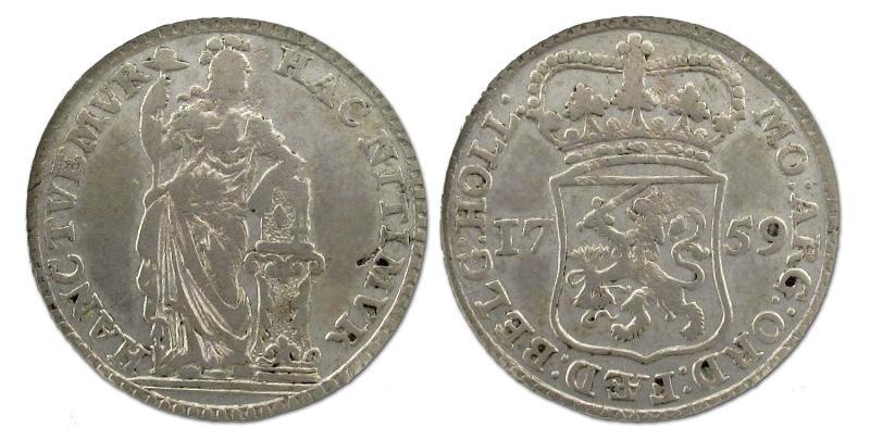 Muntmeesterpenning Holland 1759. Fraai +.                                                                                                                                                                                                                      