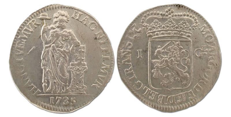 1 gulden Overijssel 1735. Zeer Fraai / Prachtig.                                                                                                                                                                                                               