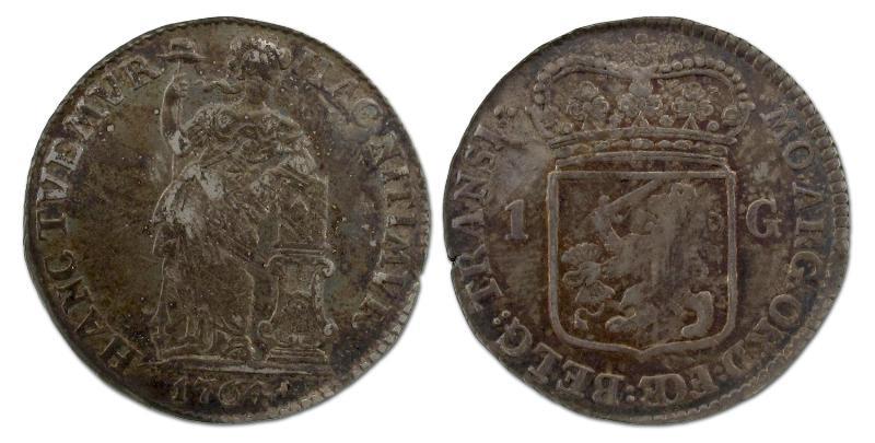 1 gulden Overijssel 1764. Fraai +.                                                                                                                                                                                                                             