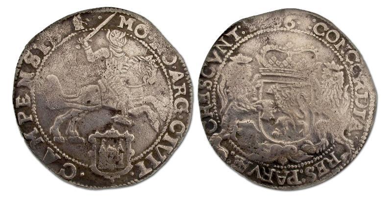 Dukaton of zilveren rijder Kampen 1666. Fraai.                                                                                                                                                                                                                 