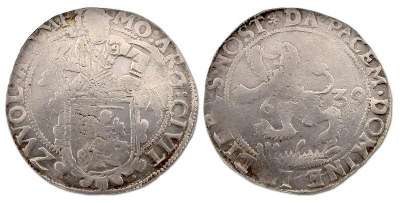 Leeuwendaalder Zwolle 1639. Fraai +.                                                                                                                                                                                                                           