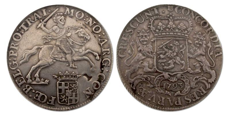 Dukaton of zilveren rijder Utrecht 1793. Zeer Fraai / Prachtig.                                                                                                                                                                                                