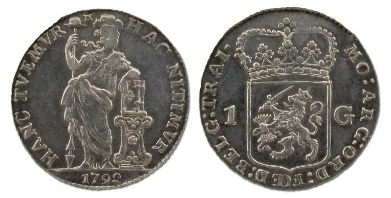 1 gulden  Utrecht 1792. Zeer Fraai / Prachtig.                                                                                                                                                                                                                 