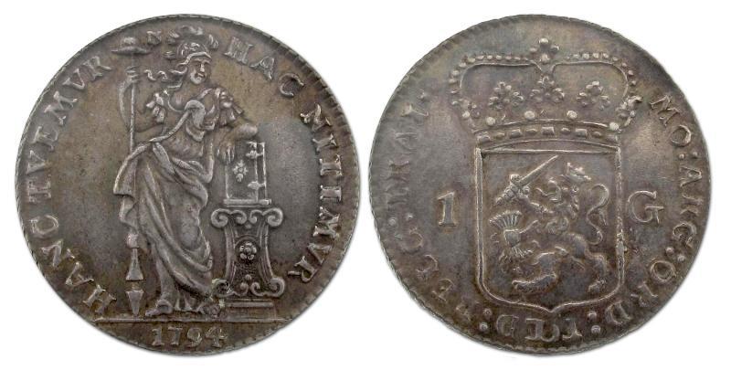 1 gulden Utrecht 1794. Prachtig -.                                                                                                                                                                                                                             