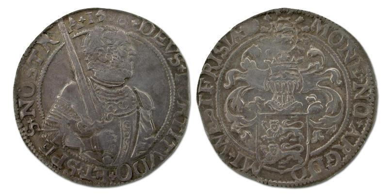 Gehelmde rijksdaalder of prinsendaalder West Friesland 1596. Zeer Fraai +.                                                                                                                                                                                     