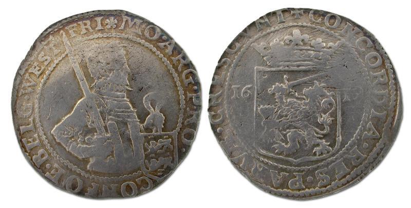 Nederlandse Rijksdaalder West Friesland 1619. Fraai / Zeer Fraai.                                                                                                                                                                                              
