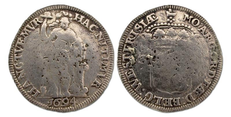 3 gulden West Friesland 1694. Zeer Goed.                                                                                                                                                                                                                       